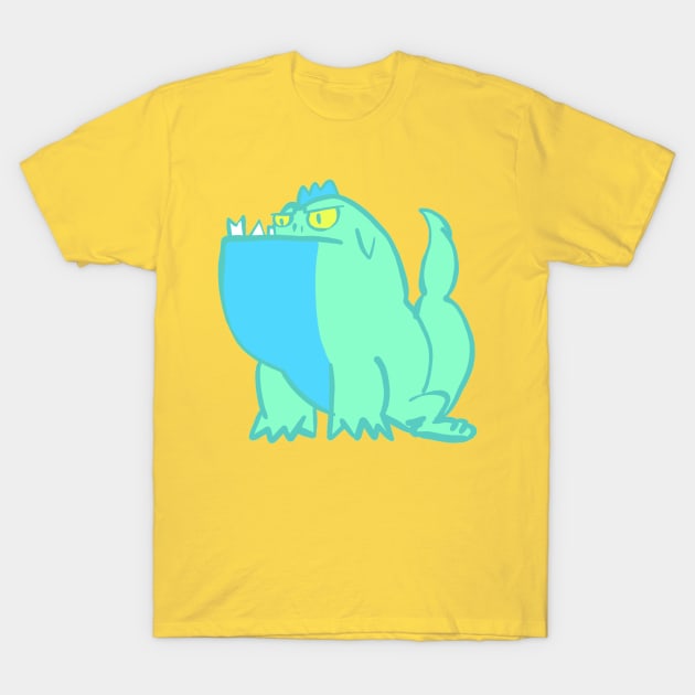 Blue and Turquoise Dinosaur T-Shirt by Arteus 